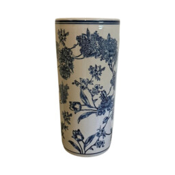 Umbrella Stand Vintage Blue & White Magnolia Design
