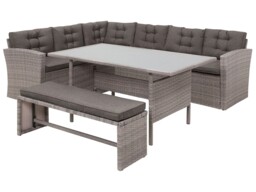 Lounge Set Dining Set 8 Seater Glass Grey Viterbo