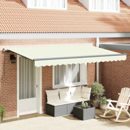 Retractable Awning Cream 400 X 200 Cm Polyester And Aluminium Vidaxl