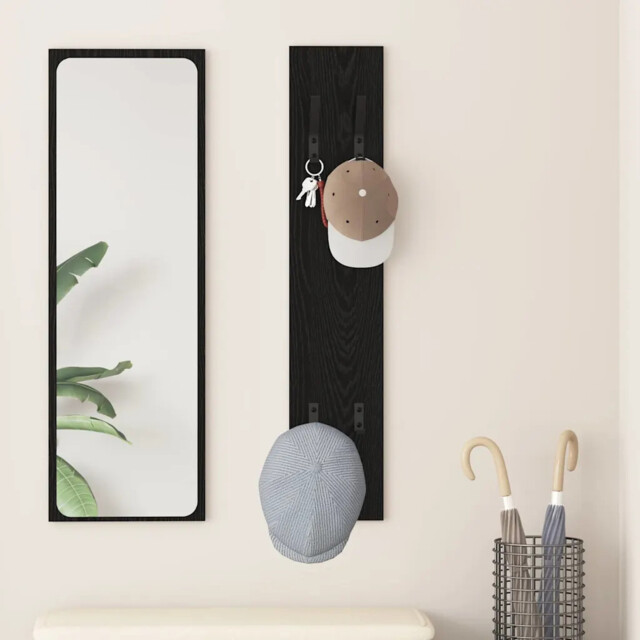 Wall-mounted Coat Rack Wall-mounted Black Oak 20 X 1.5 X 100 Cm Vidaxl