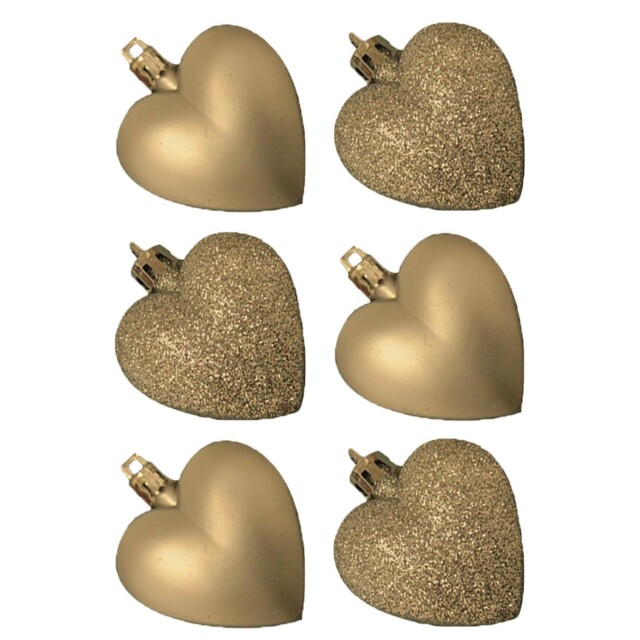 Christmas Gold Decoration Glitter / Plain Baubles Hearts Droplets