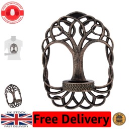 Exquisite Hand-painted Bronze Tree Of Life Candle Holder - 23cm