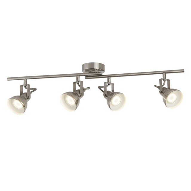 Satin Silver Industrial 4 Lamp Adjustable Split Bar Spot Light 805mm