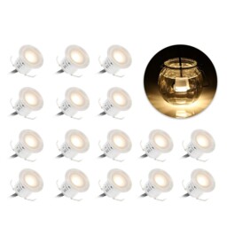 Tomshine 16 Pcs 32mm Led Decking Lights Recessed Ground Lighting Ip67