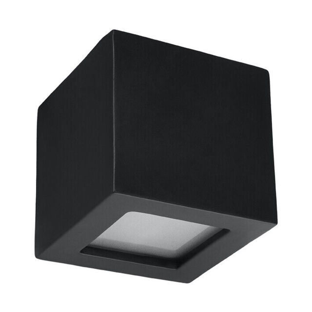 Modern Wall Lamp Leo Ceramic Black E27 Led Sollux Lighting Light Up