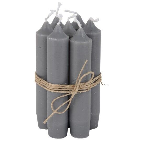 Grey Dinner Candles Set Of 6 Short Dark By Ib Laursen