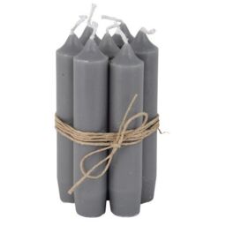 Grey Dinner Candles Set Of 6 Short Dark By Ib Laursen
