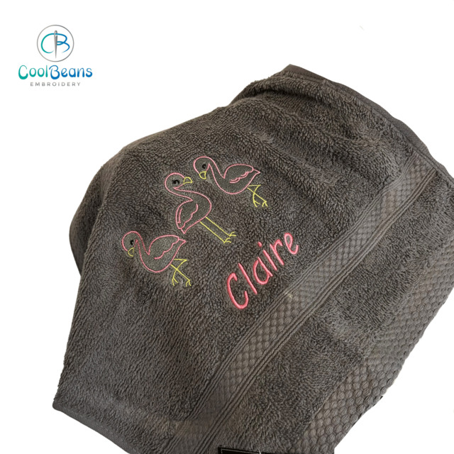 Flamingo Towel - Personalised - Flannel / Hand Towel / Bath Towel