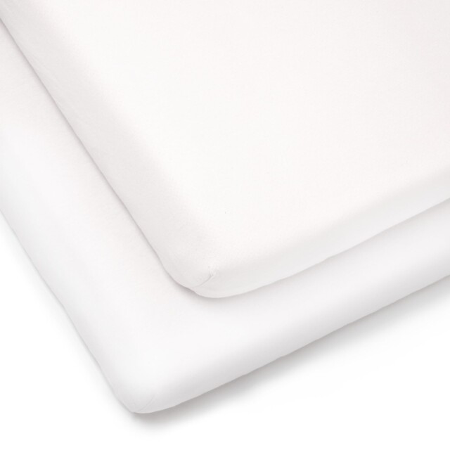 Clair De Lune 2 Pack Fitted Jersey Cotton Pram/crib Sheets Of 2, White