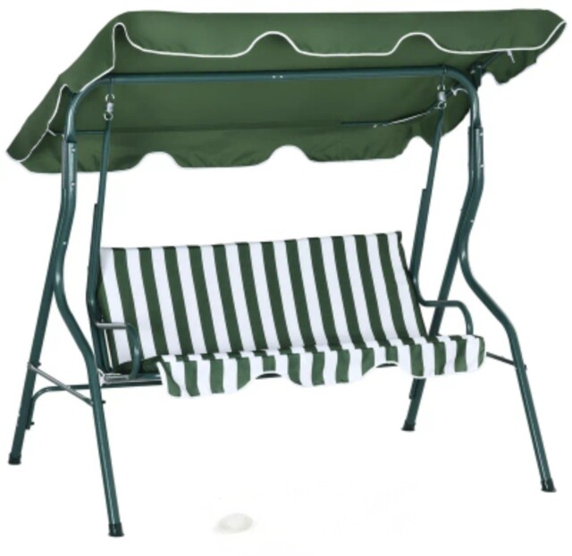 Outsunny Outdoor 3-person Porch Swing Chair With Adjustable Canopy