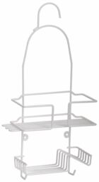 2-tier Durable White Plastic Shower Caddy Bathroom Organiser Blue