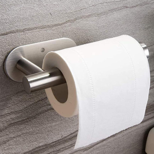 Toilet Roll Holder Self Adhesive Stainless Steel Brushed Bathroom
