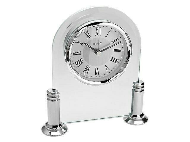 Acctim Bewdley Clear Mantel Clock Polished Metal Glass Traditional