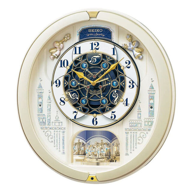 Seiko Analog Wall Clock Karakuri Peal Gold Melody In Motion Re579s