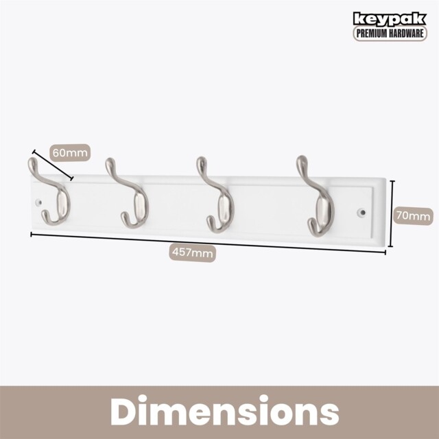 Coat Rack Wall Mounted Wooden, Pine White Clothes Hanger, Coat