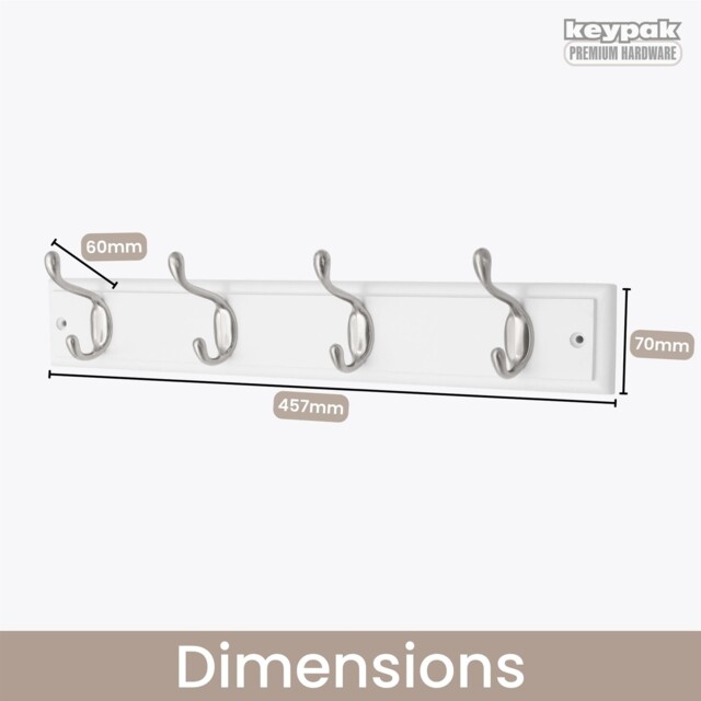 Coat Rack Wall Mounted Wooden, Pine White Clothes Hanger, Coat Hooks