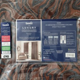 "Dunelm Magma Copper 46""x54"" Eyelet Curtains Pair"