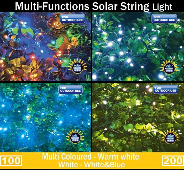 Outdoor Garden Solar Fairy String Light Leds Party Wedding 8 Modes