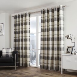 Fusion Balmoral Check 100% Cotton Eyelet Lined Curtains