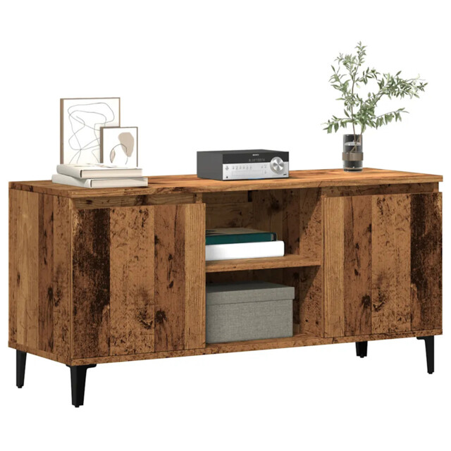Tv Cabinet Old Wood 102x35x50 Cm Engineered Wood Vidaxl