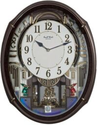 Rhythm Wall Clock Musical Rotating Pendulum Adorned With Sparkling