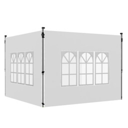 Gazebo Side Panel White 295x195cm Oxford Cloth Window Straps Pack 2pcs