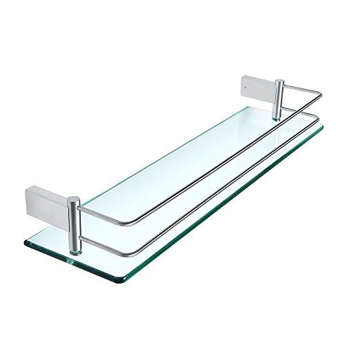 Sayayo Tempered Glass Shelf Bathroom Shelf With Rail Wall Mounted 20