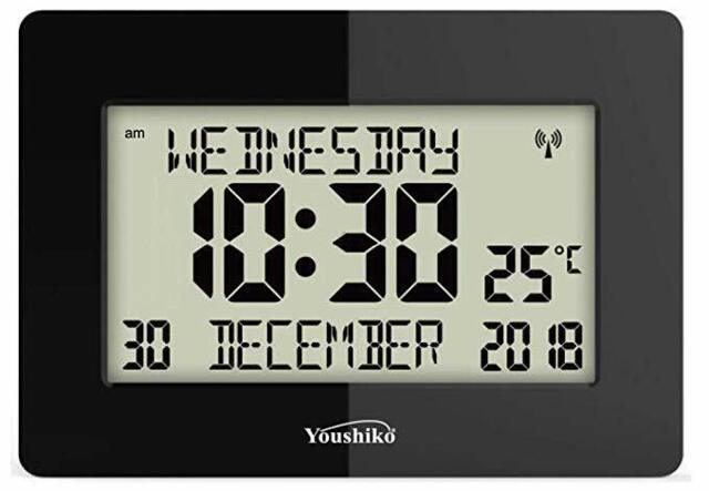 Radio Controlled Wall Clock Large Lcd For Dementia & Alzheimer