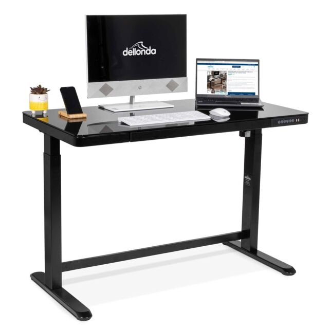 Electric Standing Desk, Adjustable With Usb & Drawer, 1200 X 600mm -