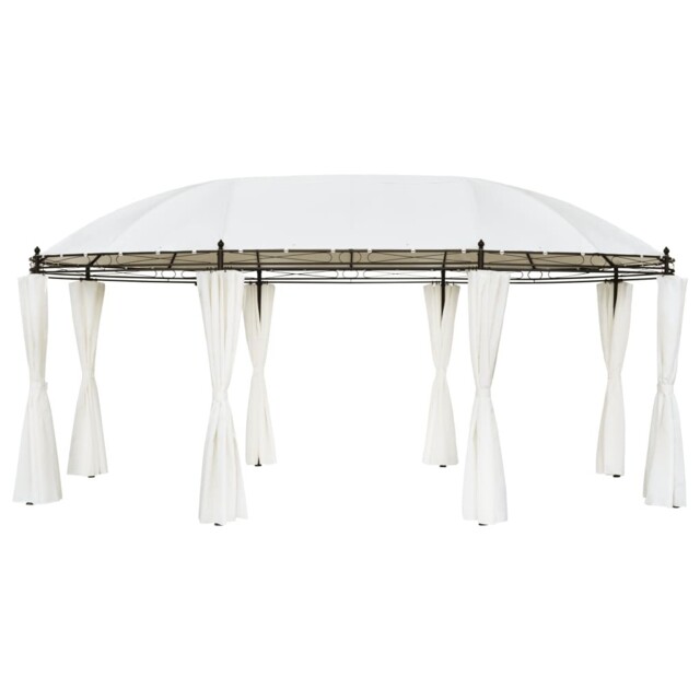 Gazebo Cream White 530x350x265cm Garden Marquee Canopy Pavilion Tent