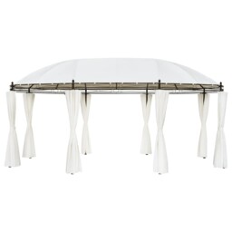 Gazebo Cream White 530x350x265cm Garden Marquee Canopy Pavilion Tent