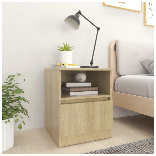 Bedside Cabinet Sonoma Oak 40x40x50 Cm Engineered Wood 1 Drawer Rustic