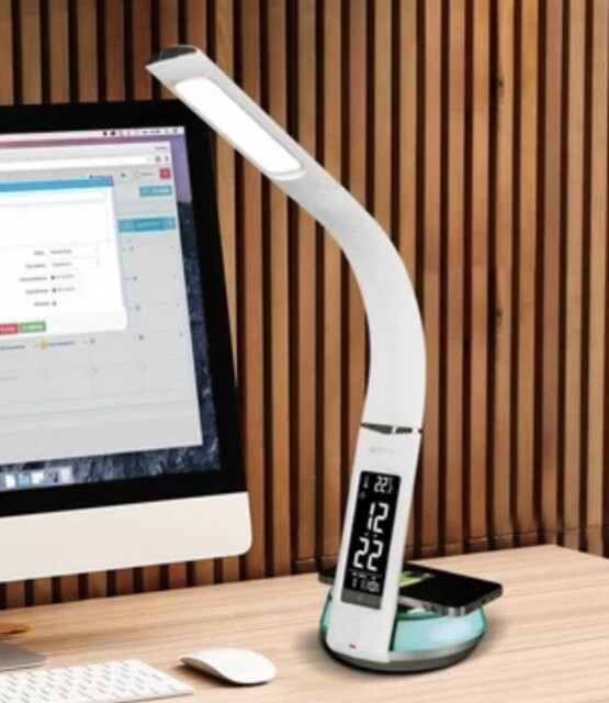 Ottlite Wellness Led Desk Lamp Night Light Clock Thermometer &