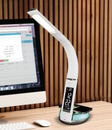 Ottlite Wellness Led Desk Lamp Night Light Clock Thermometer &