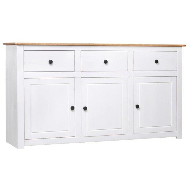 Solid Wood Pine Sideboard 3 Drawers Doors Storage Chest Side Cabinet
