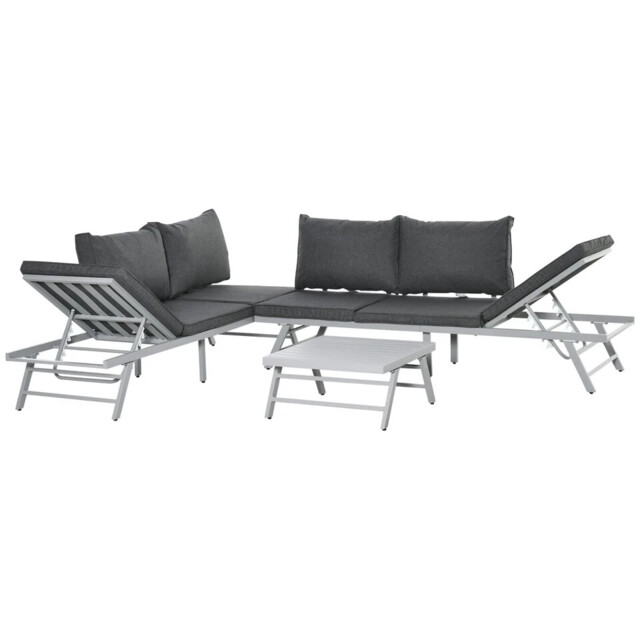 3 Pcs Garden Seating Set With Sofa Lounge Table Outdoor Patio