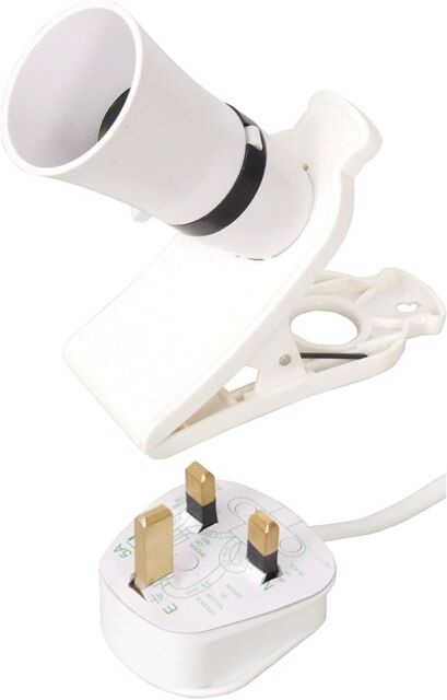 Eagle - White Clip On Light T1 60w 800mm Lead With Uk 3 Pin Plug