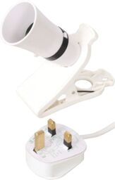 Eagle - White Clip On Light T1 60w 800mm Lead With Uk 3 Pin Plug