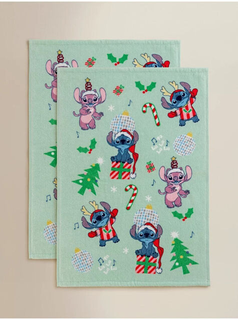 Christmas Stitch & Angel Cotton Guest Towel - Set Of 2 Brand + Free