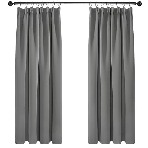 "Deconovo Grey Blackout Curtains Thermal W 46"" X L 54"" (2 Panels),"
