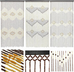 180 X 90cm Wooden Beaded Bamboo Door Curtain Summer Blind Fly Mosquito