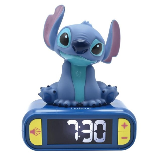 Lexibook Rl800d 3d Disney Stitch Childrens Clock With Night Light