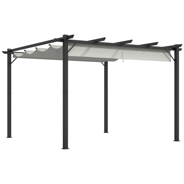 Outsunny 3x3(m) Pergola Gazebo Sun Shade Shelter Aluminium Garden