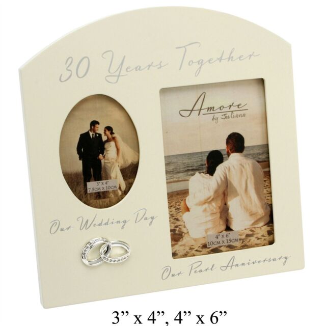 30th Anniversary Pearl Wedding Cream Photo Frame -30 Years Together