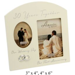 30th Anniversary Pearl Wedding Cream Photo Frame -30 Years Together