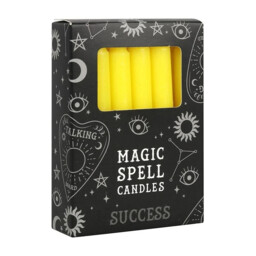 12 Yellow Spell Candles - Success, Confidence & Good Luck - Magic