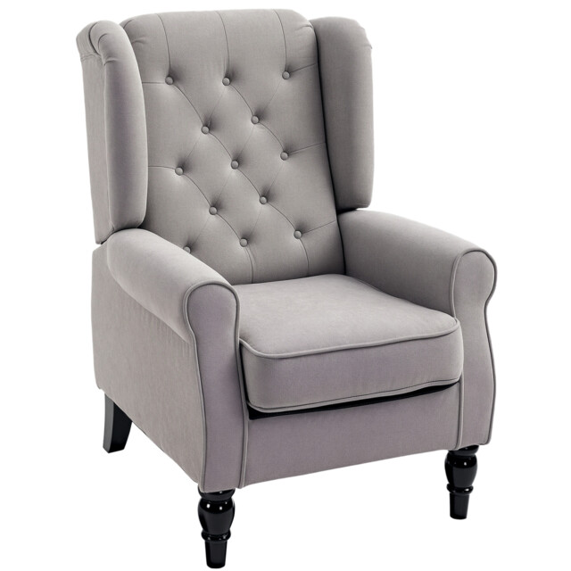Homcom Accent Armchair Home Furniture Retro Tufted Club Wood Fabric,