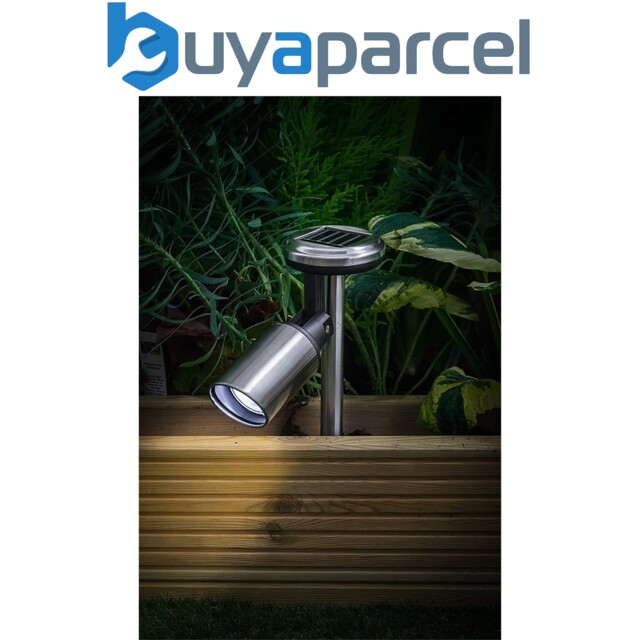 Noma Stainless Steel Silver Spot Pond Path Border Solar Light Garden