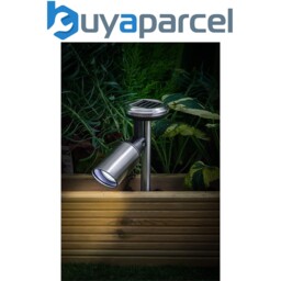 Noma Stainless Steel Silver Spot Pond Path Border Solar Light Garden