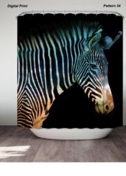Shower Curtain 100% Polyester Fabric Modern Designer Washable + 12